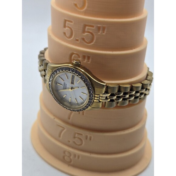 Citizen Ladies\' Watch 27mm Gold Tone Crystal Bezel. New Battery 6.5\